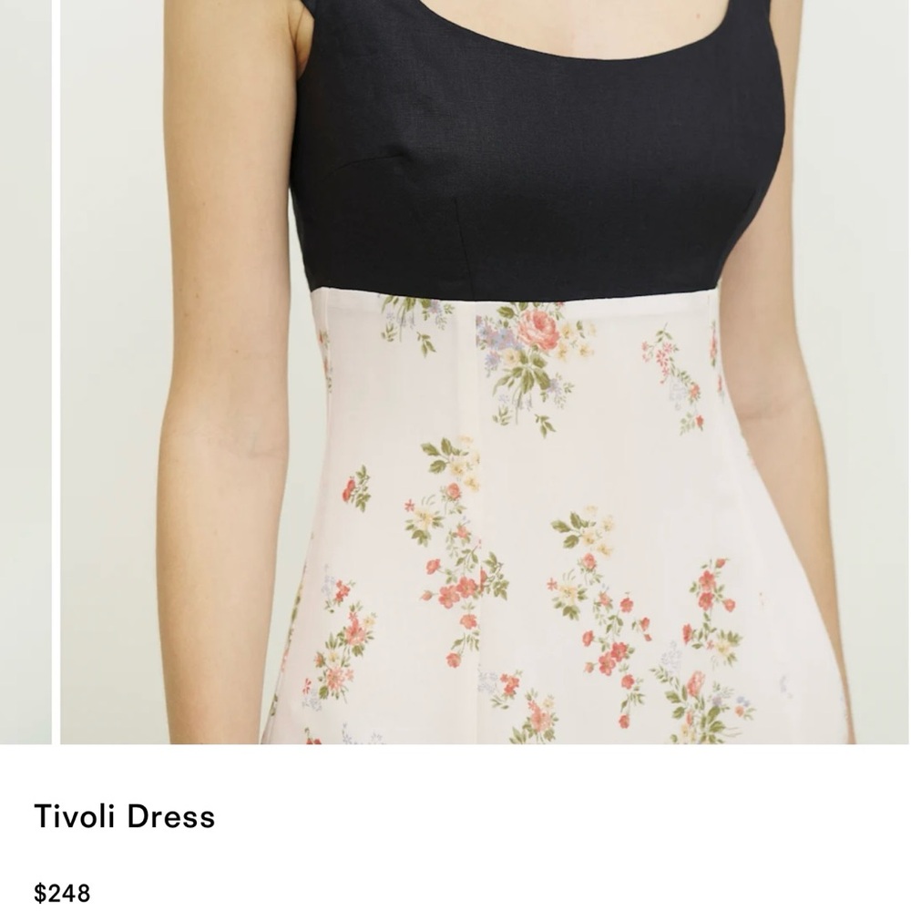 Reformation Black and Cream Floral Dress - Picture 3 of 6